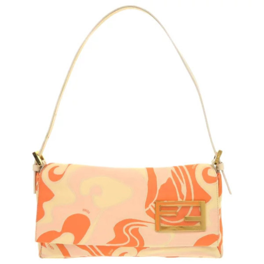 Fendi FF canvas orange Beige Cream Hobo bag handbag